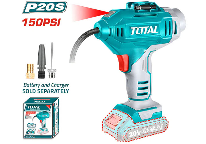 20V Máy bơm hơi mini dùng pin (chỉ thân máy) Total TACLI2018 20V Máy bơm hơi mini dùng pin (chỉ thân máy) Total TACLI2018