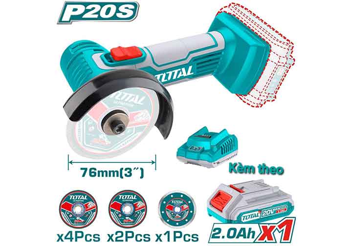 20V Máy cắt mài dùng pin Total TAGLI76017 20V Máy cắt mài dùng pin Total TAGLI76017