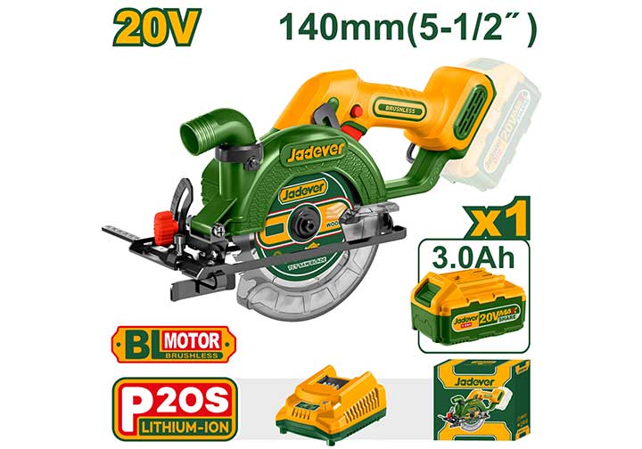 20V Máy cưa đĩa 140mm Jadever JDLWP5631 20V Máy cưa đĩa 140mm Jadever JDLWP5631