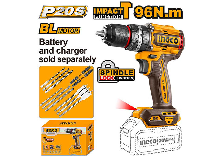 20V Máy khoan búa dùng pin (chỉ thân máy) Ingco CIDLI209681 20V Máy khoan búa dùng pin (chỉ thân máy) Ingco CIDLI209681