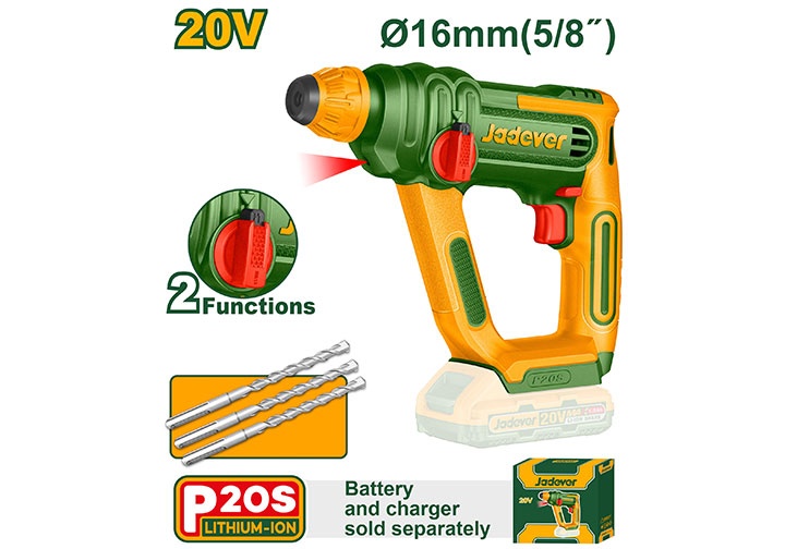 20V Máy khoan búa dùng pin (chỉ thân mày) Jadever JDLM1516