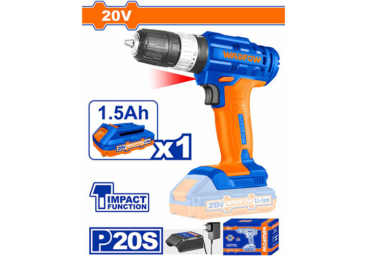 20V Máy khoan búa dùng pin Wadfow WCDP521 20V Máy khoan búa dùng pin Wadfow WCDP521