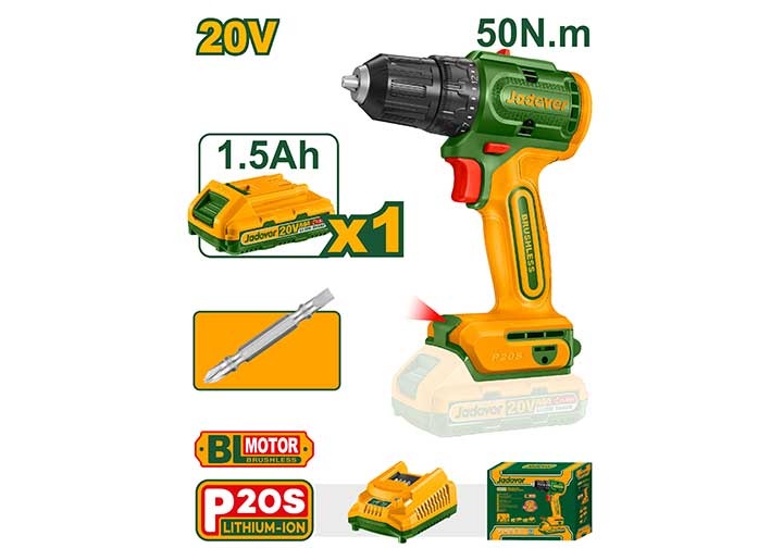 20V Máy khoan vặn vít dùng pin (không chổi than) Jadever JDCDP5521