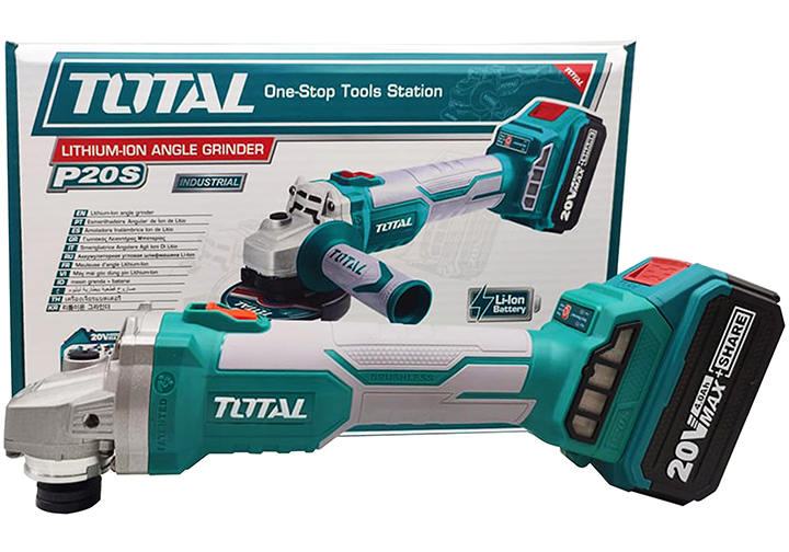 20V Máy mài góc dùng pin 100mm (không chổi than) Total TAGLI10022 20V Máy mài góc dùng pin 100mm (không chổi than) Total TAGLI10022