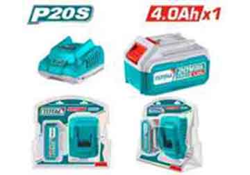 20V/4.0Ah Bộ pin và sạc (P20S) Total TFBCPK1214 20V/4.0Ah Bộ pin và sạc (P20S) Total TFBCPK1214