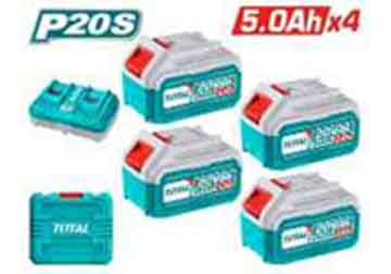 20V/5.0Ah Bộ 4 pin và sạc (P20S) Total TFBCLI20245 20V/5.0Ah Bộ 4 pin và sạc (P20S) Total TFBCLI20245