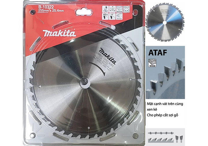 255X25.4X40T Lưỡi cưa hợp kim Makita B-10322 255X25.4X40T Lưỡi cưa hợp kim Makita B-10322