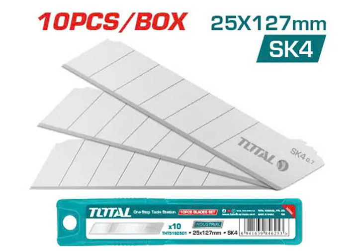 25x127mm Bộ lưỡi dao rọc 10 chi tiết Total THT5192501
