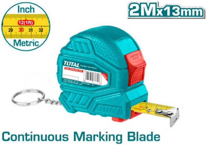 2mx13mm Thước cuộn thép Total TMT126321 (Bỏ mẫu, đổi qua TMT34316)