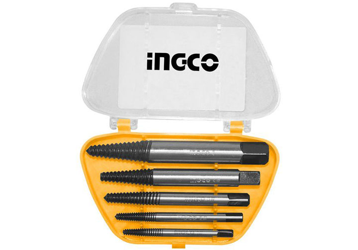 3-18mm Bộ mũi ta rô lấy ốc gãy 5 chi tiết INGCO ASE001 3-18mm Bộ mũi ta rô lấy ốc gãy 5 chi tiết INGCO ASE001