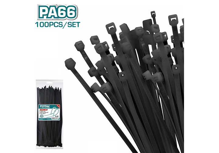 4.8x250mm Dây rút nhựa màu đen Total THTCTB25048 4.8x250mm Dây rút nhựa màu đen Total THTCTB25048