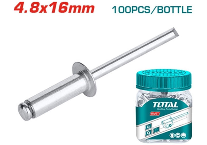 4.8x16mm Hủ 100 đinh rive nhôm Total WJRT4801611 4.8x16mm Hủ 100 đinh rive nhôm Total WJRT4801611