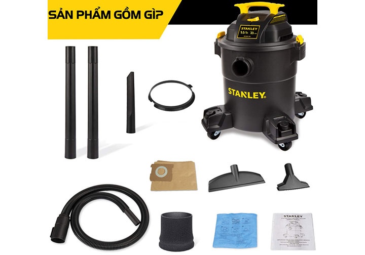 4000W Máy hút bụi 3 chức năng (Khô, Ướt, Thổi) 23 lít Stanley SL19417P-6A