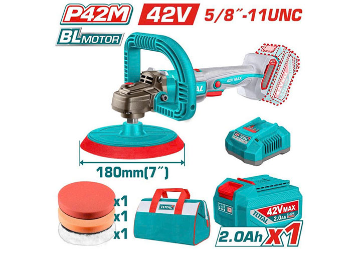 42V Máy đánh bóng đồng tâm 180mm dùng pin P42M Total TAPLI42181 42V Máy đánh bóng đồng tâm 180mm dùng pin P42M Total TAPLI42181