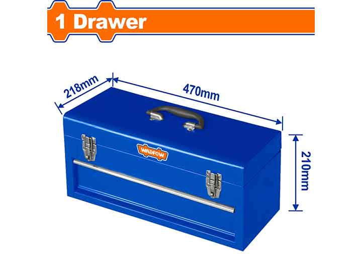 470x218x210mm Thùng đựng đồ nghề bằng sắt có ngăn kéo Wadfow WTB8A22 470x218x210mm Thùng đựng đồ nghề bằng sắt có ngăn kéo Wadfow WTB8A22