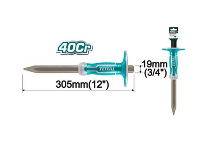4x305mm Đục bê tông mũi nhọn Total THT4421219 (Bỏ mẫu, đổi qua THT4530419)