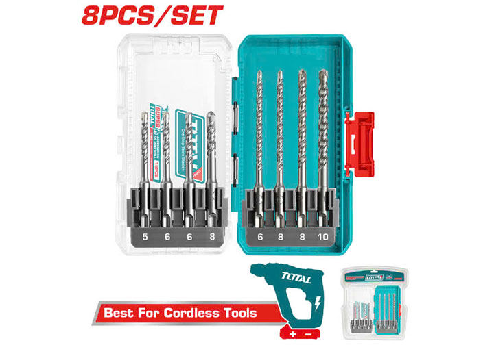 5-10mm Bộ mũi khoan bê tông chuôi SDS 8 chi tiết Total TACSDL11806 5-10mm Bộ mũi khoan bê tông chuôi SDS 8 chi tiết Total TACSDL11806