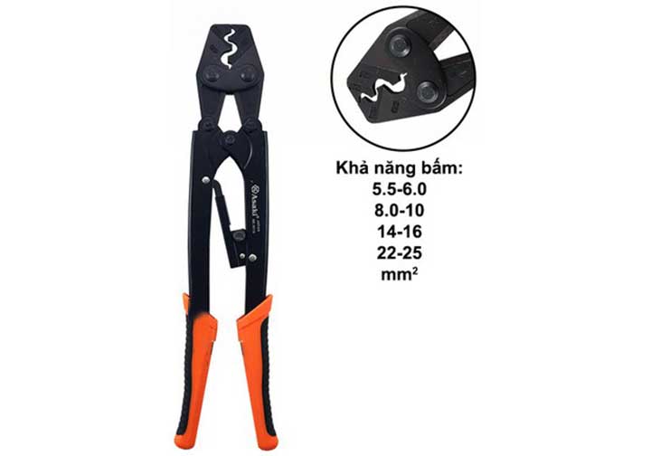 5.5-25mm2 Kìm bấm cos 25L Asaki AK-9113 5.5-25mm2 Kìm bấm cos 25L Asaki AK-9113