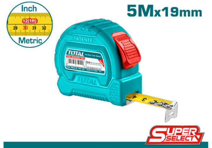 5mx19mm Thước cuộn thép tự khóa Total TMT37519 (Bỏ mẫu, đổi qua TMT34519) 5mx19mm Thước cuộn thép tự khóa Total TMT37519 (Bỏ mẫu, đổi qua TMT34519)
