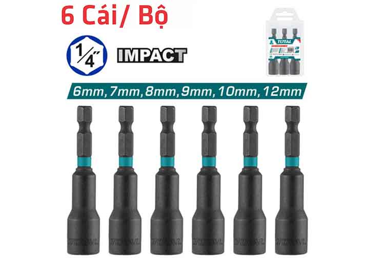 6-12mm Bộ mũi bắn tôn 6 chi tiết 1/4" Total TAC2765061 6-12mm Bộ mũi bắn tôn 6 chi tiết 1/4" Total TAC2765061