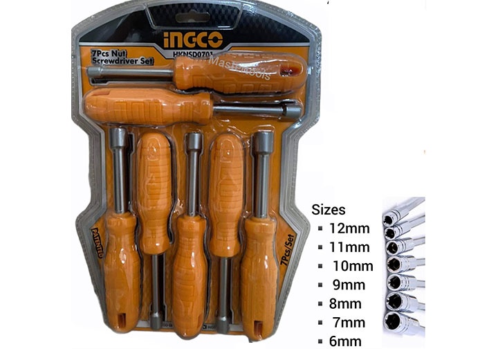 6-12mm Bộ tuốc nơ vít lục giác Ingco HKNSD0701