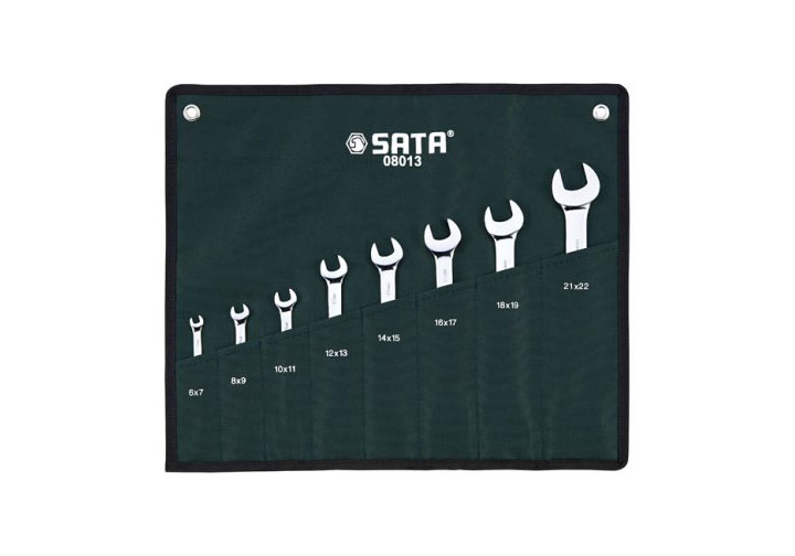 6-22mm Bộ cờ lê 2 đầu miệng 8 chi tiết Sata 08-013 (08013) 6-22mm Bộ cờ lê 2 đầu miệng 8 chi tiết Sata 08-013 (08013)