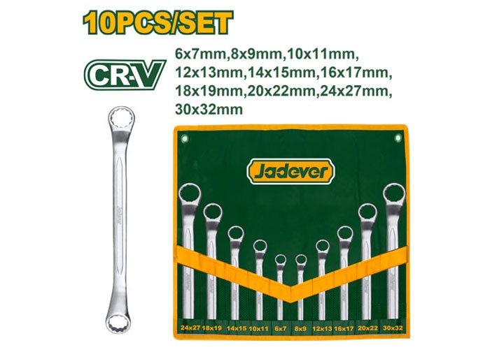 6-32mm Bộ cờ lê 2 đầu vòng 10 chi tiết Jadever JDFS5M10 6-32mm Bộ cờ lê 2 đầu vòng 10 chi tiết Jadever JDFS5M10