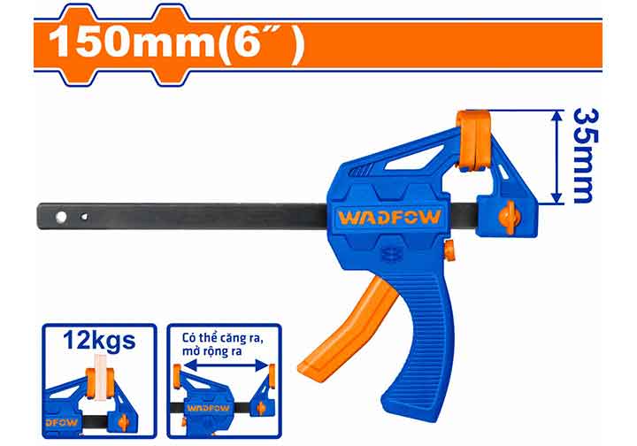 6" Cảo kẹp nhanh chữ F Wadfow WCP4376 6" Cảo kẹp nhanh chữ F Wadfow WCP4376