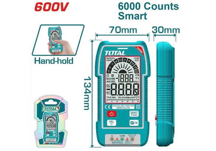 600V Đồng hồ vạn năng Total TMT516004 600V Đồng hồ vạn năng Total TMT516004
