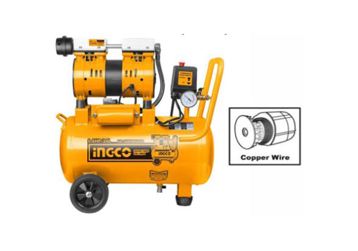 600W (0.8HP) Máy nén khí không dầu 24L Ingco ACS175241T 600W (0.8HP) Máy nén khí không dầu 24L Ingco ACS175241T