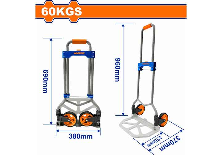 60kg Xe đẩy hàng 2 bánh gấp gọn Wadfow WWB9A06 60kg Xe đẩy hàng 2 bánh gấp gọn Wadfow WWB9A06