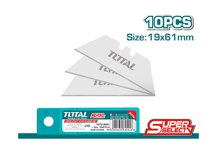 61x19mm Bộ 10 lưỡi dao rọc Total THT519001 61x19mm Bộ 10 lưỡi dao rọc Total THT519001