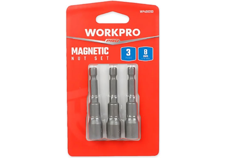 65mm Bộ đầu vít bắn tôn 8mm 3 chi tiết Workpro WP408203