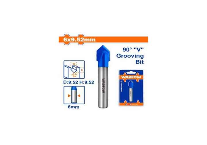 6x9.5mm Mũi phay gỗ cắt rãnh V Wxadfow WRG2403