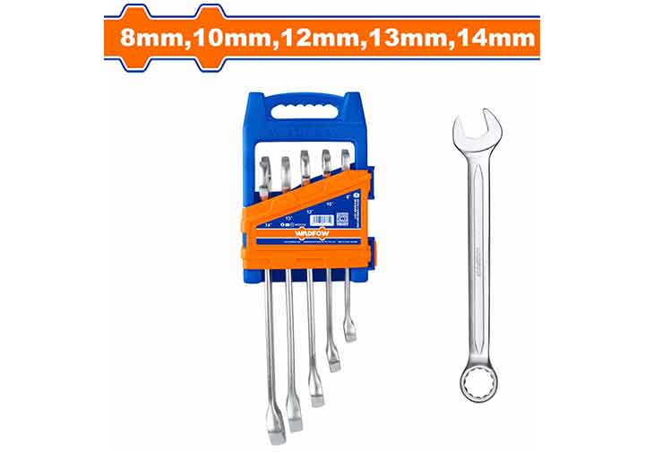 8-14mm Bộ cờ lê vòng miệng 5 chi tiết Wadfow WSP1205 8-14mm Bộ cờ lê vòng miệng 5 chi tiết Wadfow WSP1205