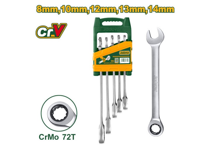 8-14mm Bộ cờ lê vòng miệng tự động 5 chi tiết Jadever JDSP4205 8-14mm Bộ cờ lê vòng miệng tự động 5 chi tiết Jadever JDSP4205