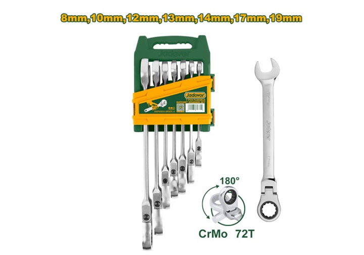 8-19mm Bộ cờ lê vòng miệng tự động lắc léo 7 chi tiết Jadever JDSP5207 8-19mm Bộ cờ lê vòng miệng tự động lắc léo 7 chi tiết Jadever JDSP5207