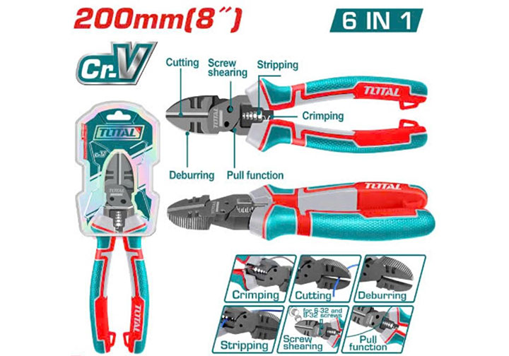 8" Kìm cắt năng 6 trong 1 Total THTMF386 8" Kìm cắt năng 6 trong 1 Total THTMF386