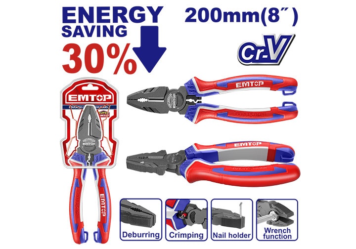 8" Kìm điện cao cấp Emtop EPLRC0821