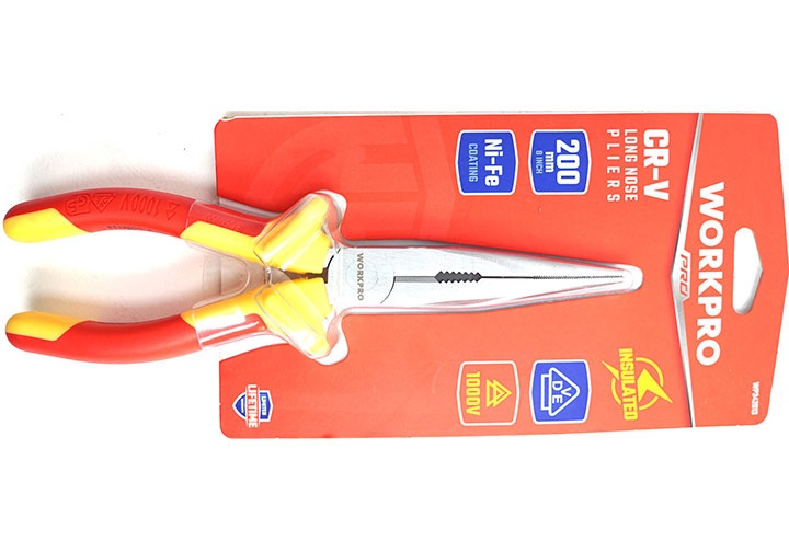 8" Kìm mũi nhọn cách điện loại dài Workpro WP342013