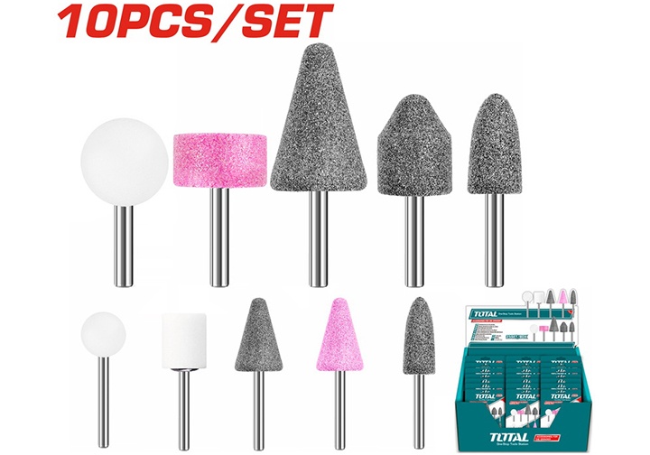 Bộ 10 đá máy mài khuôn (dùng cho TG55061, TG513326, TG2006, TMGLI12011) Total TAKB1001 Bộ 10 đá máy mài khuôn (dùng cho TG55061, TG513326, TG2006, TMGLI12011) Total TAKB1001