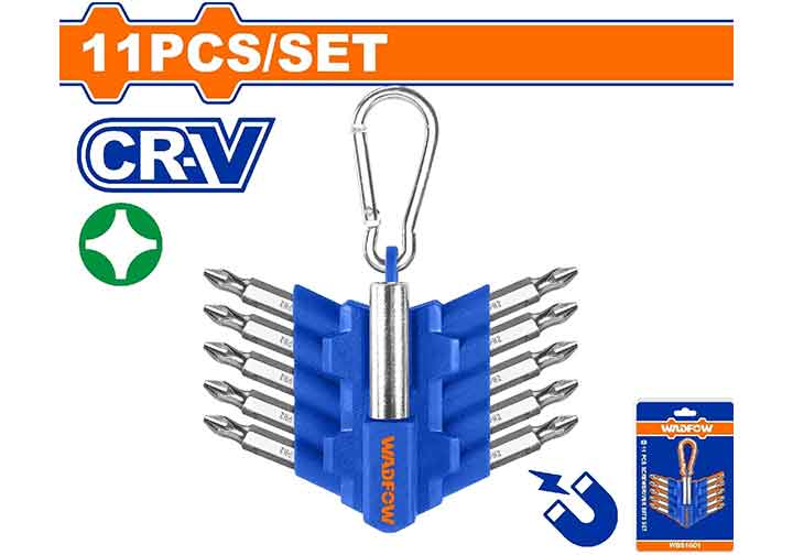 Bộ 11 mũi vít bake PH2x50mm có từ Wadfow WBS1602 Bộ 11 mũi vít bake PH2x50mm có từ Wadfow WBS1602