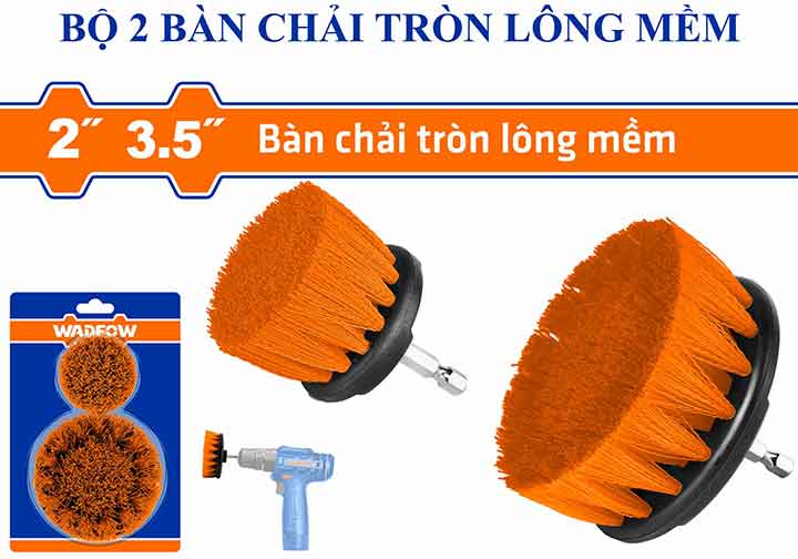 Bộ 2 bàn chải tròn lông mềm Wadfow WND1401 Bộ 2 bàn chải tròn lông mềm Wadfow WND1401
