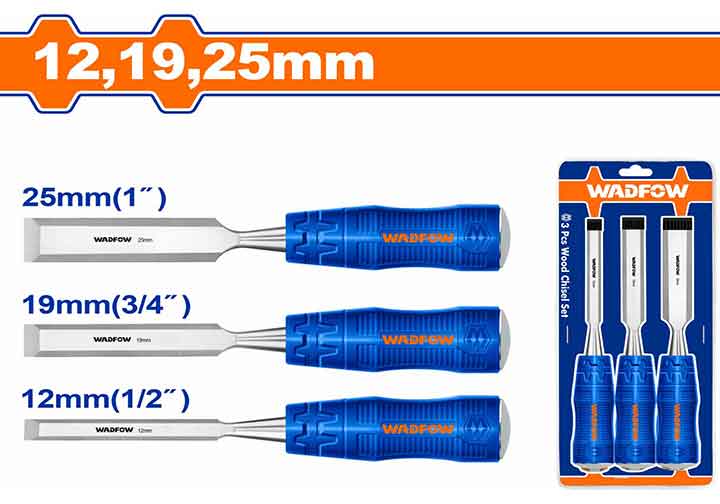 Bộ 3 đục gỗ 12, 19, 25mm Wadfow WWC2203 Bộ 3 đục gỗ 12, 19, 25mm Wadfow WWC2203