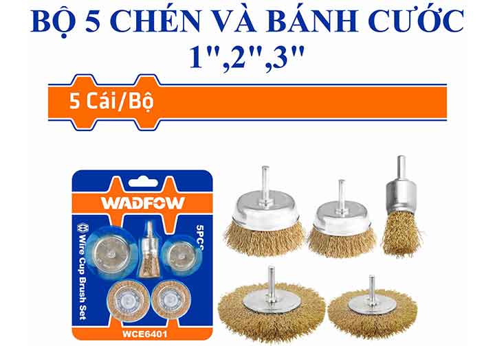 Bộ 5 chén cước dùng với máy khoan Wadfow WCE6401 Bộ 5 chén cước dùng với máy khoan Wadfow WCE6401