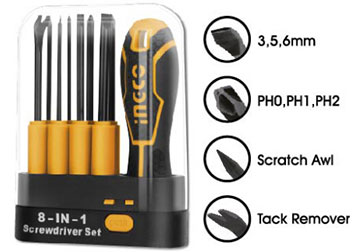 Bộ đầu tuốc nơ vít 8 chi tiết INGCO AKISD0901 Bộ đầu tuốc nơ vít 8 chi tiết INGCO AKISD0901