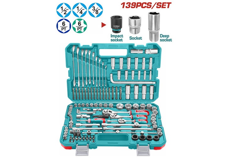 Bộ đồ nghề 139 chi tiết Total THKTHP21396
