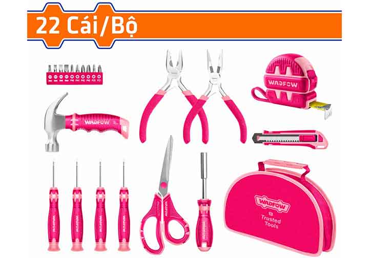 Bộ đồ nghề cầm tay (màu hồng) 22 chi tiết Wadfow WHS1M22 Bộ đồ nghề cầm tay (màu hồng) 22 chi tiết Wadfow WHS1M22