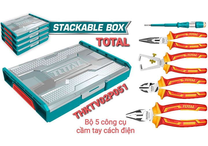 Bộ đồ nghề gia dụng cách điện 5 chi tiết Total THKTV02P051 (Bỏ mẫu, đổi qua THKIST3062)