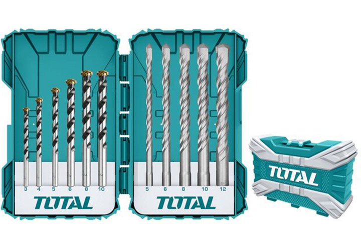 Bộ mũi khoan bê tông và mũi dùng cho máy khoan búa SDS Total TACSDL31101 Bộ mũi khoan bê tông và mũi dùng cho máy khoan búa SDS Total TACSDL31101